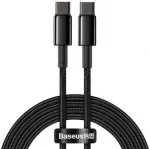 Baseus Tungsten Gold USB-C į USB-C laidas 100W PD 2m juodas