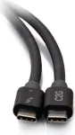 C2G 2,5 pėdų Thunderbolt 4 USB-C laidas - 40Gbps, 100W PD, 8K, juodas