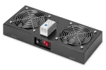 Stogo ventiliatorius Digitus DN-19 FAN-2-WM-T-SW 19 inch 2 ventiliatoriai