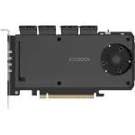 Icy Dock MB204MP-1B mobilaus stovo adapterio kortelė &ndash; 4 &times; M.2 NVMe SSD kar&scaron;tai keičiamas mobilus stovas