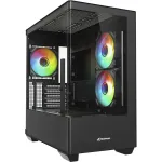 Korpusas Sharkoon Elite Shark CM100 bok&scaron;tas Micro-ATX, be maitinimo &scaron;altinio, juodas