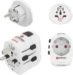 Hama World Travel Pro Light USB universalus kelioninis adapteris, 3 polių, 2x USB, juodas 00223464