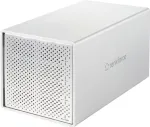Renkforce RF-5587610 4 skyrių SATA i&scaron;orinis diskų korpusas, 2,5/3,5 colio, USB 3.2 Gen 1, aliuminis, 80 mm ventiliatorius