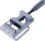 Wolfcraft 3410000 stalinis spaustuvas su sukamuoju pagrindu, 100 mm žandų plotis, 100 mm suspaudimo diapazonas, pilkasis ketus, mėlynas/pilkas