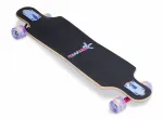 MUUWMI AU 560 kompakti&scaron;kas kruizerinis longboardas su LED &scaron;viečiančiais ratais, ABEC 7 guoliais, 7 sluoksnių kanadieti&scaron;ko klevo deniu