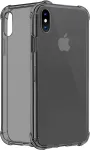 CYOO Four Corners silikoninis dėklas Apple iPhone XS Max - permatomas/juodas