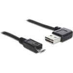 Delock Easy USB laidas &ndash; USB A (M) kairė/de&scaron;inė lenktas, reversinis į Micro-USB B (M) tiesus &ndash; USB 2.0 &ndash; 50 cm &ndash; juodas (85163)