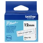 Lipnių etikečių juostelė Brother BTAG-135 balta ant permatomo 1.2 cm 4 m
