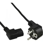 InLine maitinimo laidas, CEE 7/7 kampuotas / 3 kontaktų IEC C13 kairėn kampuotas, juodas, 0,5 m
