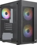 Aerocool HEXFORMBKV2 Micro ATX kompiuterio korpusas 3 ventiliatoriai FRGB juodas