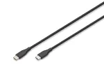 DIGITUS USB-C silikoninis įkrovimo kabelis USB-C &ndash; USB-C USB 2.0 60 W &ndash; 50 cm juodas