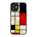 Apsauginis dėklas iKins Apple iPhone 12 mini &ndash; juodas Mondrian dizainas