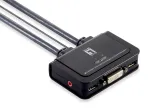 LevelOne KVM-0260 2 prievadų USB DVI-D Single Link KVM jungiklis su garso palaikymu
