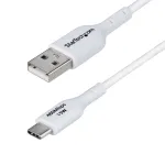 StarTech.com USB-A į USB-C įkrovimo ir sinchronizavimo laidas, 1 m, 3 A, USB 2.0, TPE apvalkalas, baltas