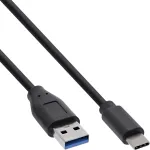 InLine USB 3.2 Gen.1x2 kabelis, USB-C ki&scaron;tukas / USB-A ki&scaron;tukas, juodas, 0,3 m