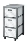 Stalčių spinta Rotho Country pilka balta, 3 stalčiai, technopolimeras, 325&times;712&times;375 mm, antracitas/baltas, su transportiniais ratukais