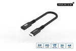 USB-C prailginimo laidas MicroConnect USB3.2CC015EX, USB 3.2 Gen 2x2, 0,15 m, juodas