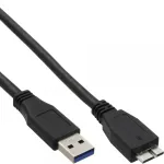 InLine USB 3.2 Gen.1 laidas, A tipas / Micro B, juodas, 1,5 m