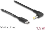 DeLOCK USB Type-C maitinimo laidas prie DC 4,0 x 1,7 mm vyri&scaron;kas kampuotas 1,5 m