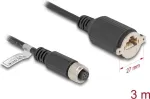 DeLOCK M12 A-koduotas 8 kontaktų moteri&scaron;kas į RJ45 Cat.5e pramoninis Ethernet kabelis 3 m juodas