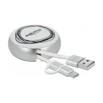 DeLOCK 85821 USB 2.0 2-in-1 Type-A į Micro-B ir USB-C&trade; i&scaron;traukiamas kabelis