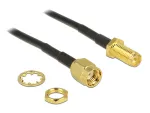DeLOCK 88876 antenos kabelis RP-SMA (M) &ndash; RP-SMA (F), RG-174, 0,2 m, juodas