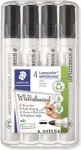 Markeris baltajai lentai Staedtler 351WP4-9X juodas 2,0 mm antgalis