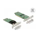 DeLOCK PCI Express x16 kortelė su 4 vidiniais NVMe M.2 Key M lizdais &ndash; mažo profilio formato