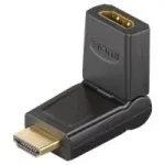 Wentronic Goobay HDMI&trade; adapteris, HDMI standartinis lizdas (A tipas), juodas - HDMI&trade; A lizdas > HDMI&trade; A ki&scaron;tukas, kampinis (51721)