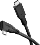 Goobay USB-C kabelis 90&deg; USB4 1 m juodas - 100 W 40 Gbit/s maitinimas (79430)