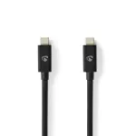 Nedis 2 m USB-C laidas 4.0 Gen2x2, 240 W, 20 Gbps (CCGB66020BK20)