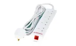 Microconnect MC-UKSURGESTRIP4-2M prailgintuvas su apsauga nuo vir&scaron;įtampių, 4 lizdai, 2 m, baltas