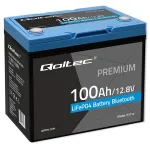 LiFePO4 baterija QOLTEC 12,8V 100Ah su Bluetooth