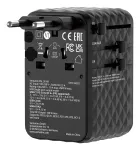 Verbatim Charge 'n' Travel 100W Universalus kelioninis adapteris su įtraukiamu USB-C laidu, juodas