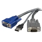 StarTech.com 6 pėdų itin plonas USB VGA 2-in-1 KVM laidas, 1,8 m, juodas, VGA, USB A + VGA, ki&scaron;tukas/ki&scaron;tukas, 189 g