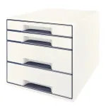 Leitz WOW Cube stalčiaus spintelė 4 stalčiai, plastikas, balta, 1 vnt, 287 mm, 270 mm