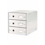 Leitz Click & Store WOW stalčių spintelė (3 stalčiai), balta, kartonas, 286 mm, 282 mm, 330 x 251 x 59 mm, 2,21 kg