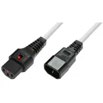 Maitinimo laidas su užraktu MicroConnect MC-C13C14LOCK-2MW &mdash; IEC C13 į C14, 2 m, užrakinama jungtis