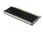 Patch panel Alcasa GC-N0121, 12 prievadų RJ45, 0,5U, kat.6a, juodas