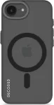 Decoded skaidrus dėklas iPhone 16e, matinė juoda permatoma