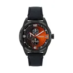 HUGO MAN 1530275 45mm Quartz Chronograph Watch Blue Dial Brown Leather Strap