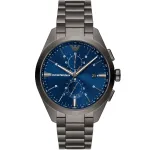 ARMANI AR11481 vyri&scaron;kas Luigi chronografinis kvarcinis laikrodis 43 mm juodas ciferblatas juodas odinis dirželis