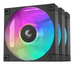 DeepCool FD12 ARGB R-FD12-BKAPN3-G korpuso ventiliatoriai, 120 mm (120x120x25), 12 V, 3 vnt. rinkinyje, juodi