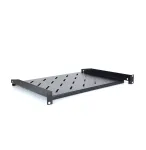 RACKTEL RL-PD600S 1U 19 colių priekinio montavimo lentyna, 600 mm gylis, 20 kg apkrova, juoda (RAL 9005)
