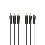 HAMA 3x RCA į 3x RCA garso/vaizdo kabelis 3m, paauksuotomis jungtimis