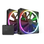 Ventiliatorių rinkinys NZXT F140 RGB TWIN 14 cm Juodas 500-1800 RPM Fluid Dynamic Bearing