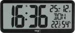 TFA 60.4525.01 Juodas radijo valdomas laikrodis su patalpų klimato rodmenimis