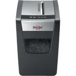Rexel Momentum X410-SL Slimline popieriaus smulkintuvas P4, kryžminis pjovimas, 4 x 30 mm, 10 lapų, 23 l, juodas / pilkas