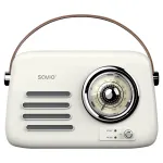 Ne&scaron;iojamas radijas SAVIO RS-02 &mdash; analoginis FM imtuvas, Bluetooth 5.3, USB maitinimas, 3 W, baltas