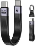 UNITEK USB4 raktų pakabuko laidas USB-C į USB-C 40Gbps 240W PD 8K 13cm juodas